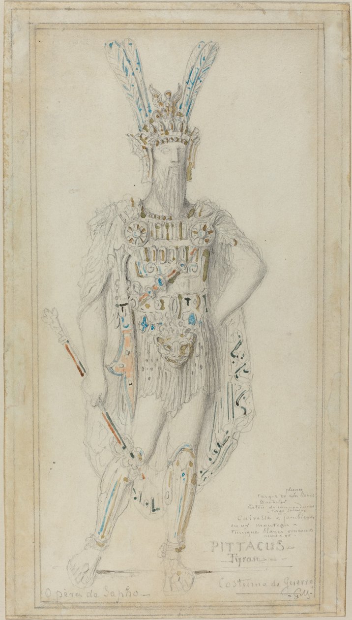 Savaş Kostümlü Tiran Pittacus by Gustave Moreau