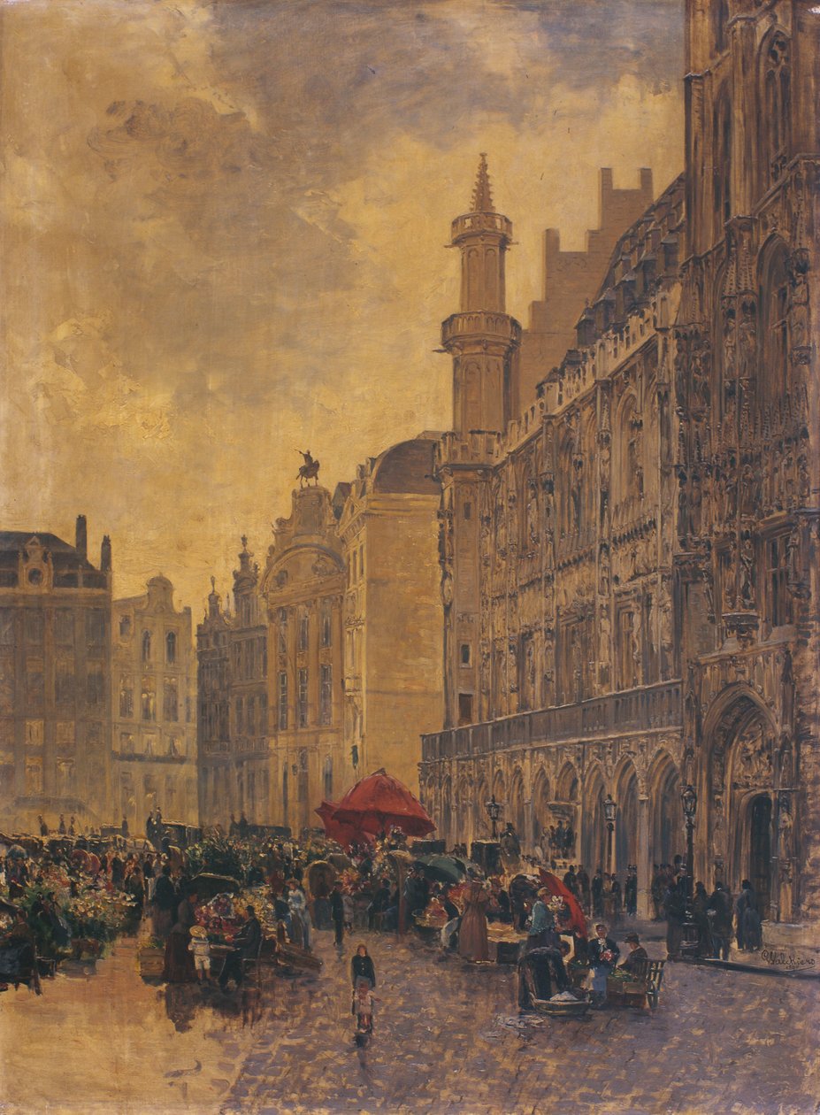 Brüksel'deki Grande Place by Gustave Walckiers
