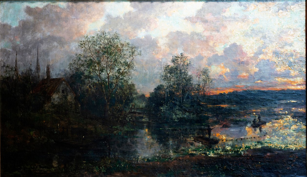 Küçük bir Tekne ile Manzara by Gustave de Duyts