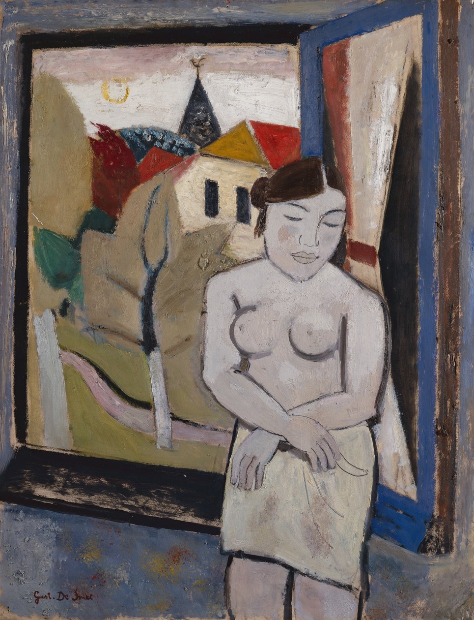 Pencere kenarında çıplak by Gustave de Smet