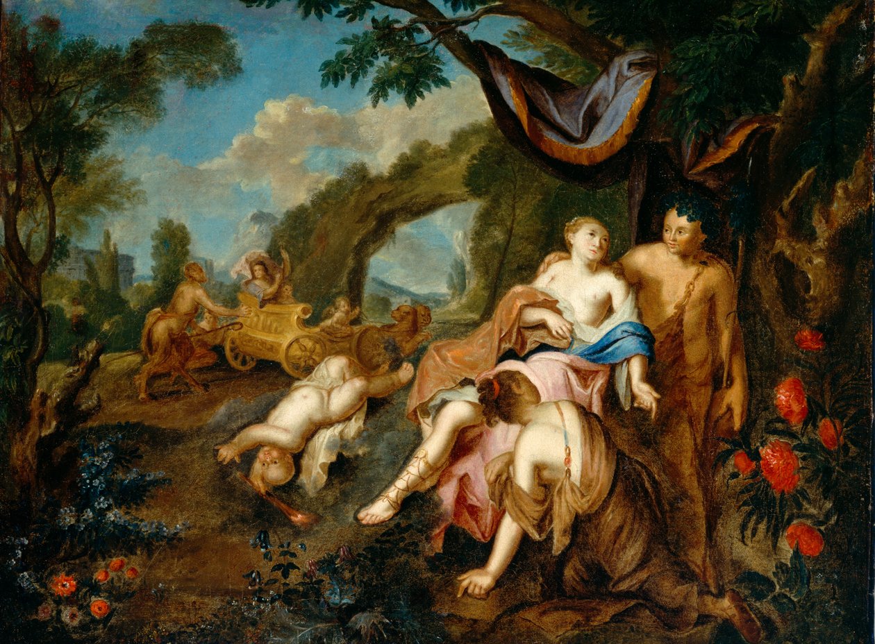 Bacchus ve Ariadne, c.1725 by Gustavus Hesselius