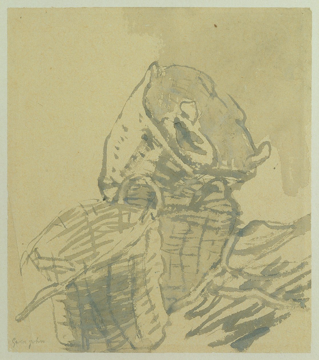 Balıkçı Sepetleri (kağıt üzerine gri yıkama) by Gwen John