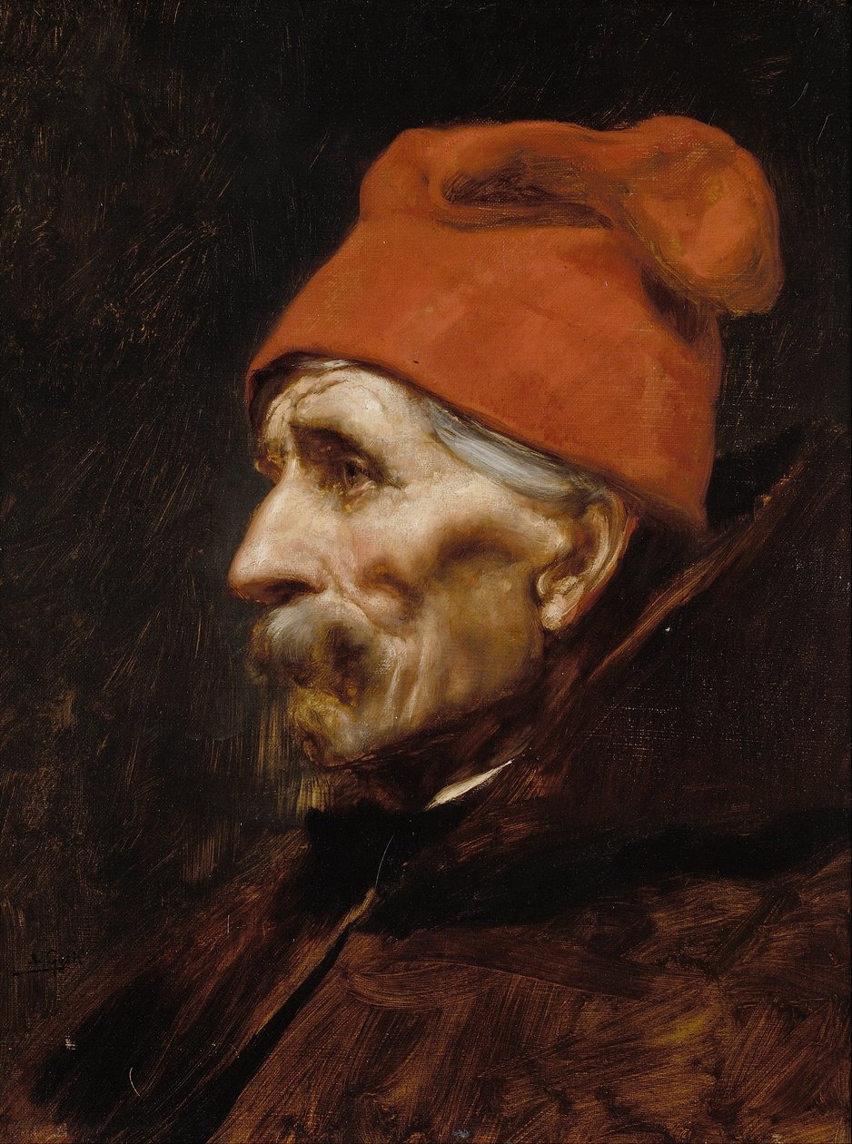 Kırmızı fes giyen yaşlı adam by Gyzis Nikolaos