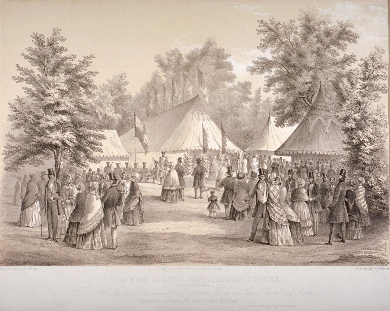 Clapham Özel Memurların yemeği, Clapham, Londra, 1848 by HM Whichelo
