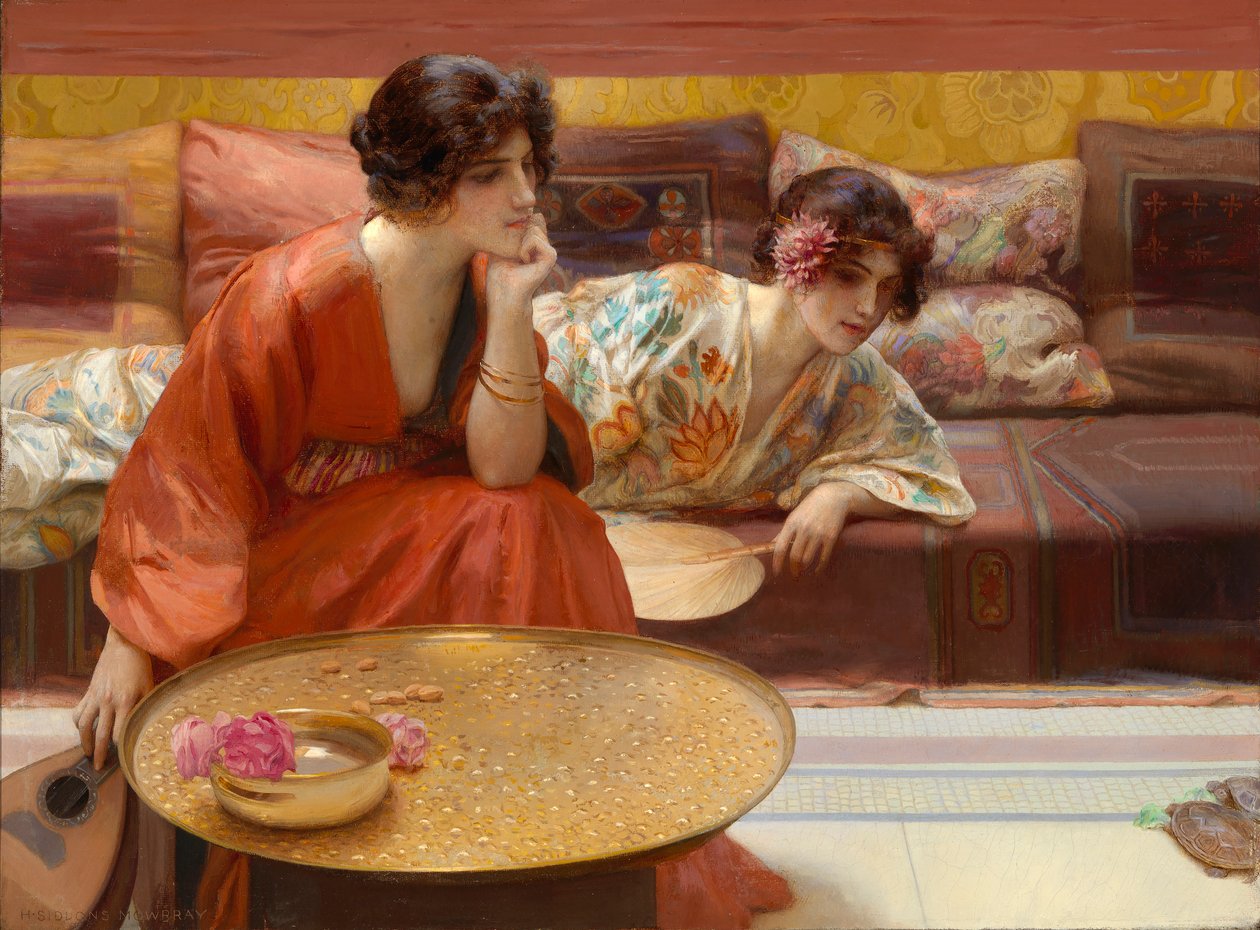 Boş Saatler, 1895. by H. Siddons Mowbray