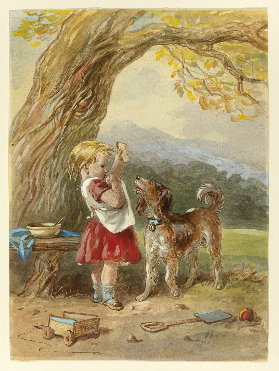 küçük kız ve köpek by Hablot Knight Browne
