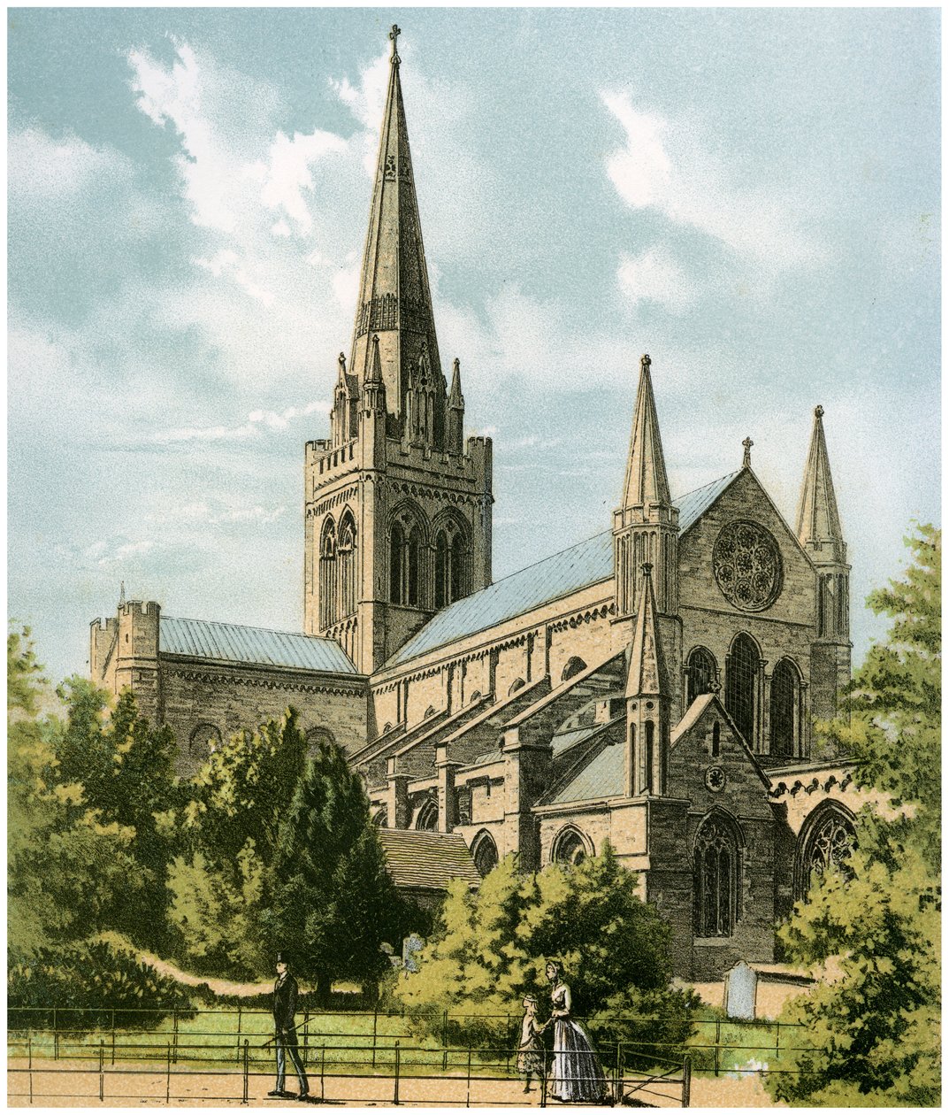 Chichester Katedrali, Sussex, c1870 by Hanhart