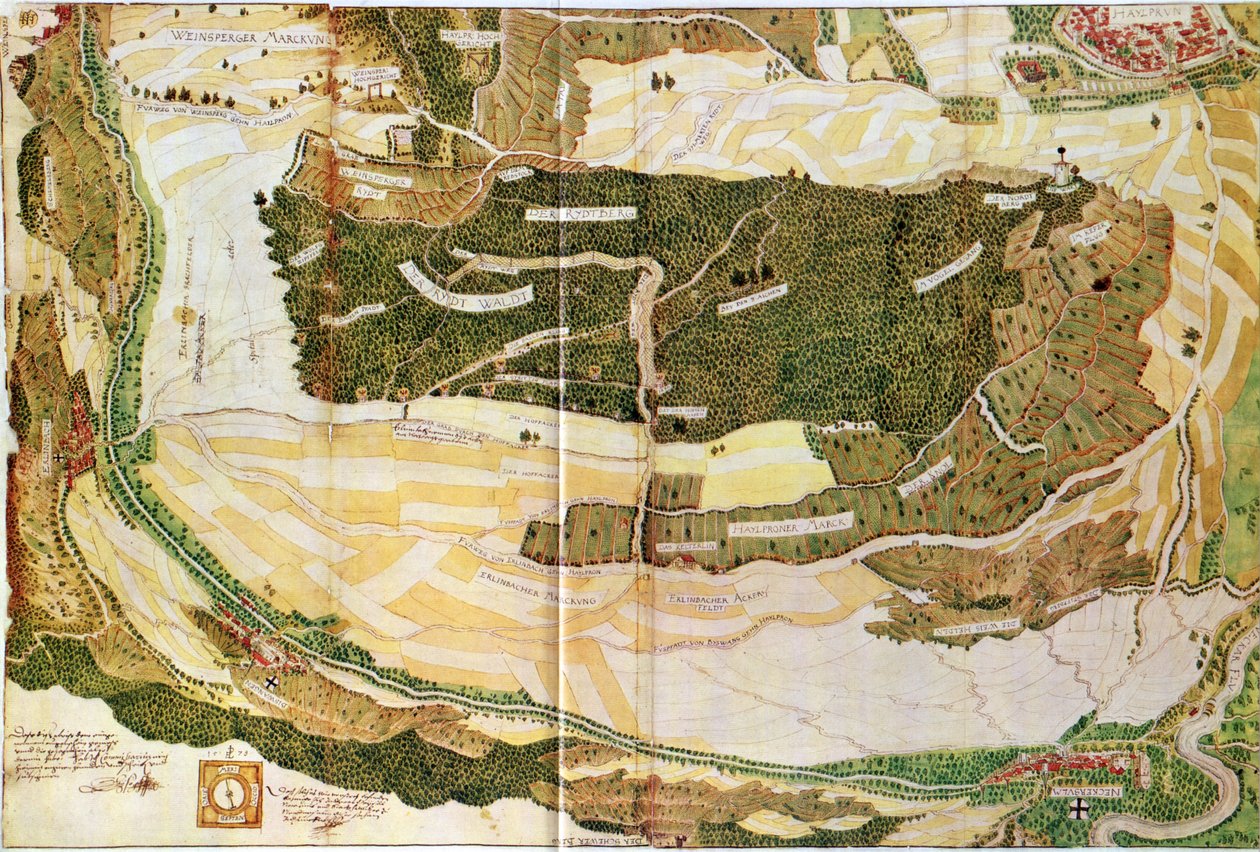 Heilbronn ve doğu çevresi 1578 by Hans Peter Eberlin