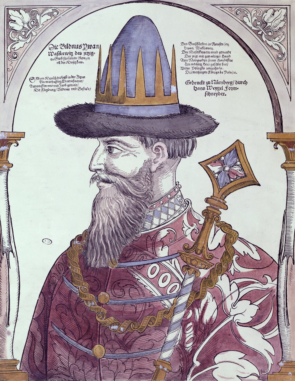 IV. İvan (1530-84) Korkunç (renkli gravür) by Hans Weigel