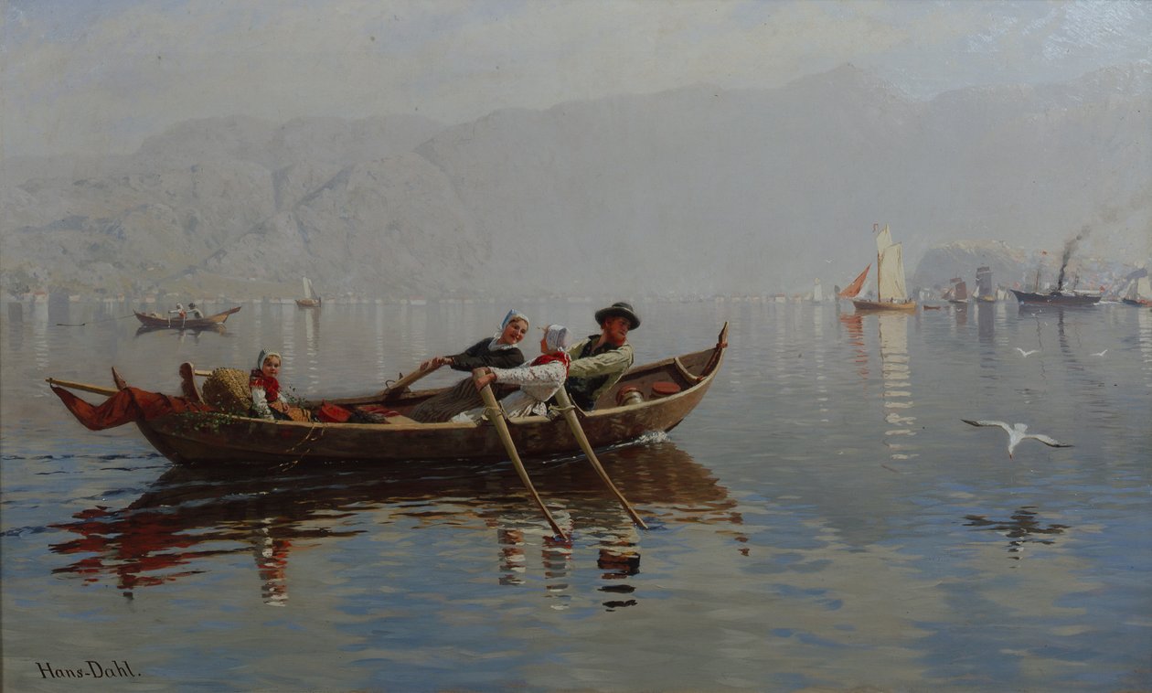 Bergen Limanı (tuval üzerine yağlı boya) by Hans Andreas Dahl