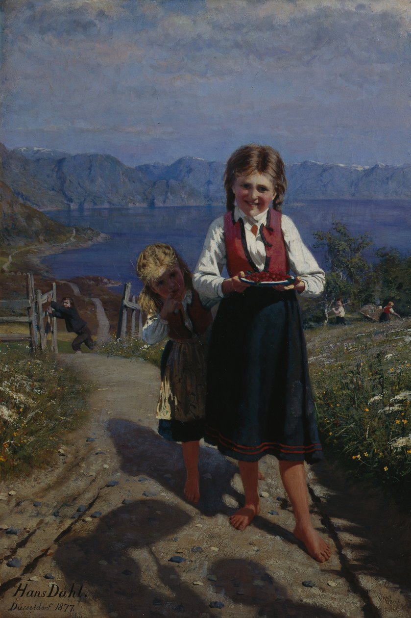 çilek ile iki kız kardeş by Hans Andreas Dahl