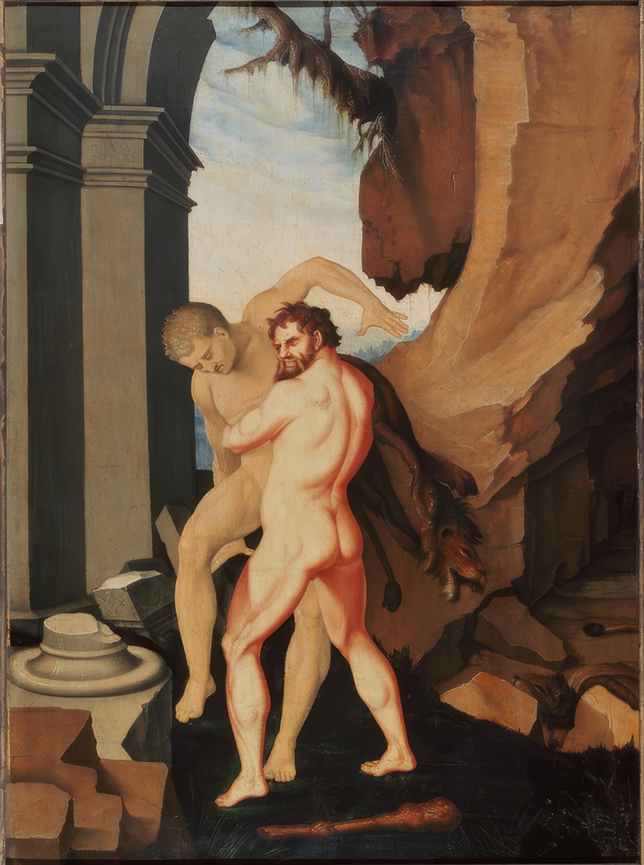Herkül ve Anteus by Hans Baldung Grien