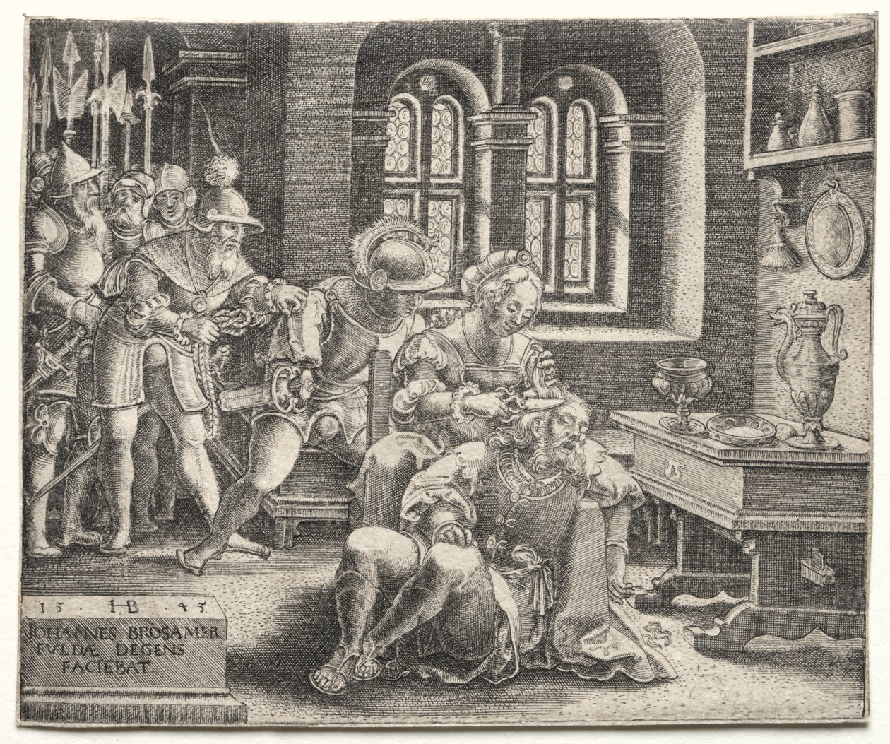 Samson ve Delilah, 1545. by Hans Brosamer