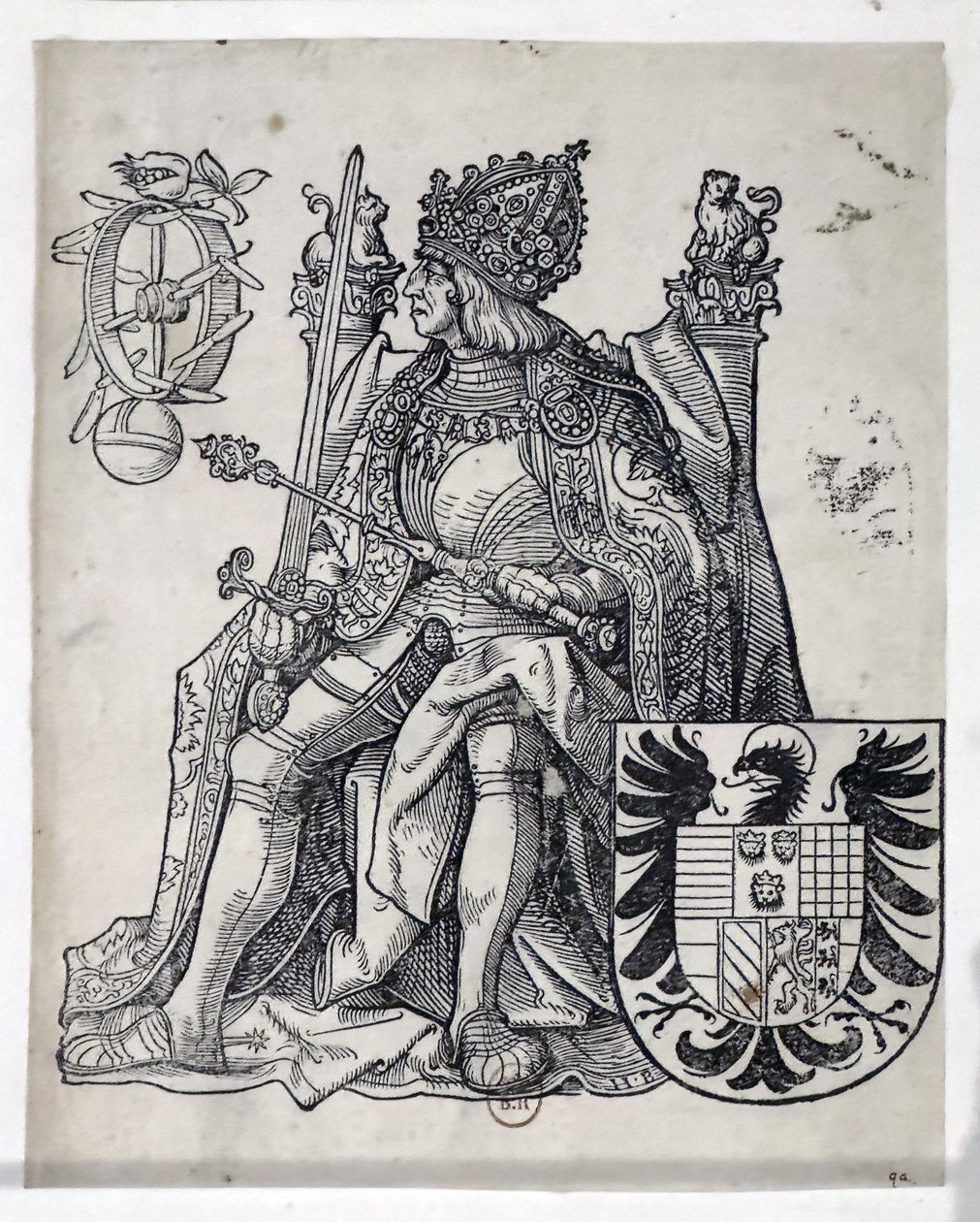 İmparator Maximilian, 1509-1512 civarı (gravür) by Hans Burgkmair