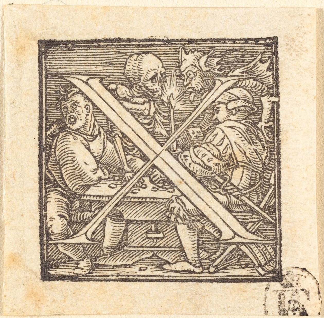 X harfi. by Hans Holbein der Jüngere