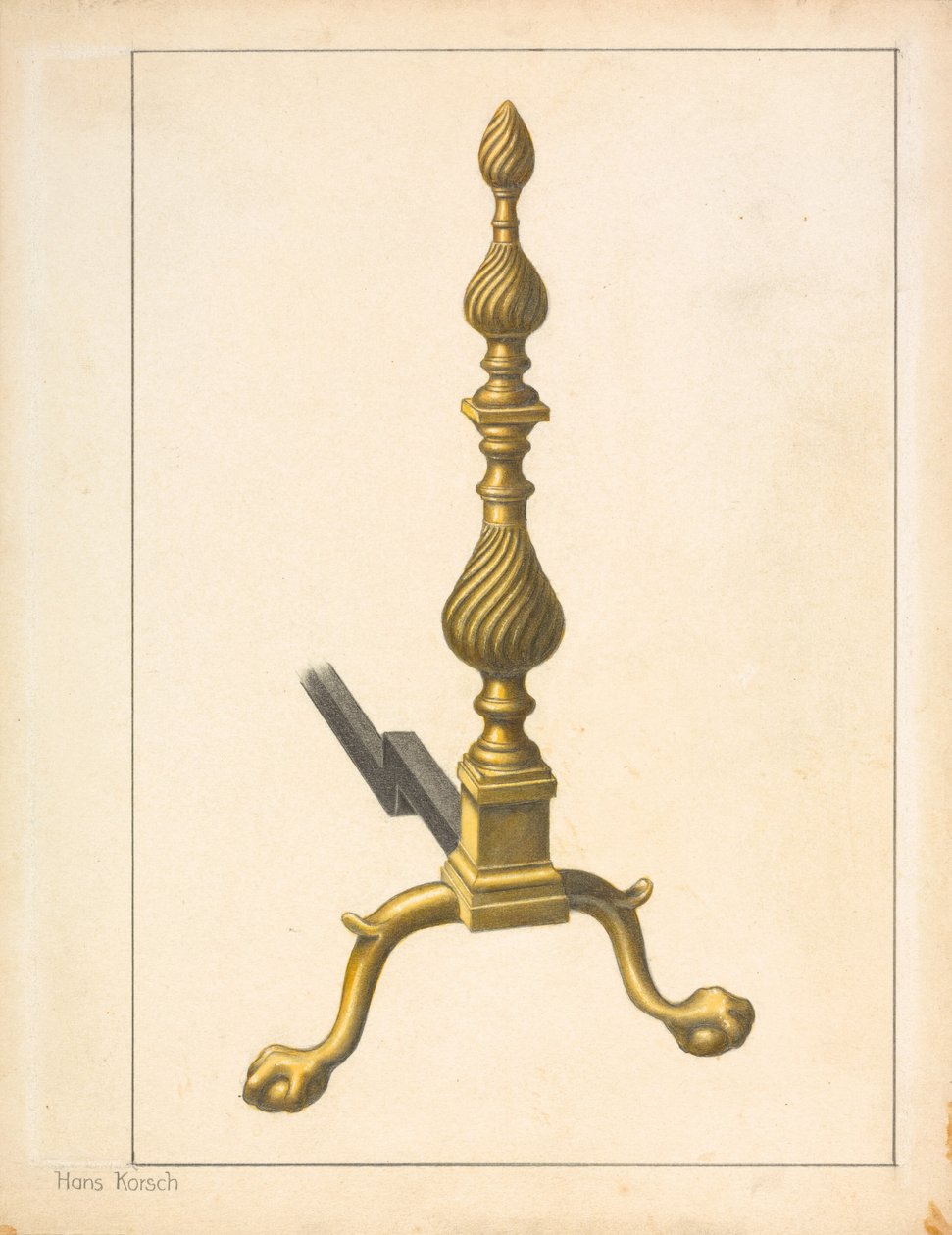 Andiron (çiftten biri) by Hans Korsch