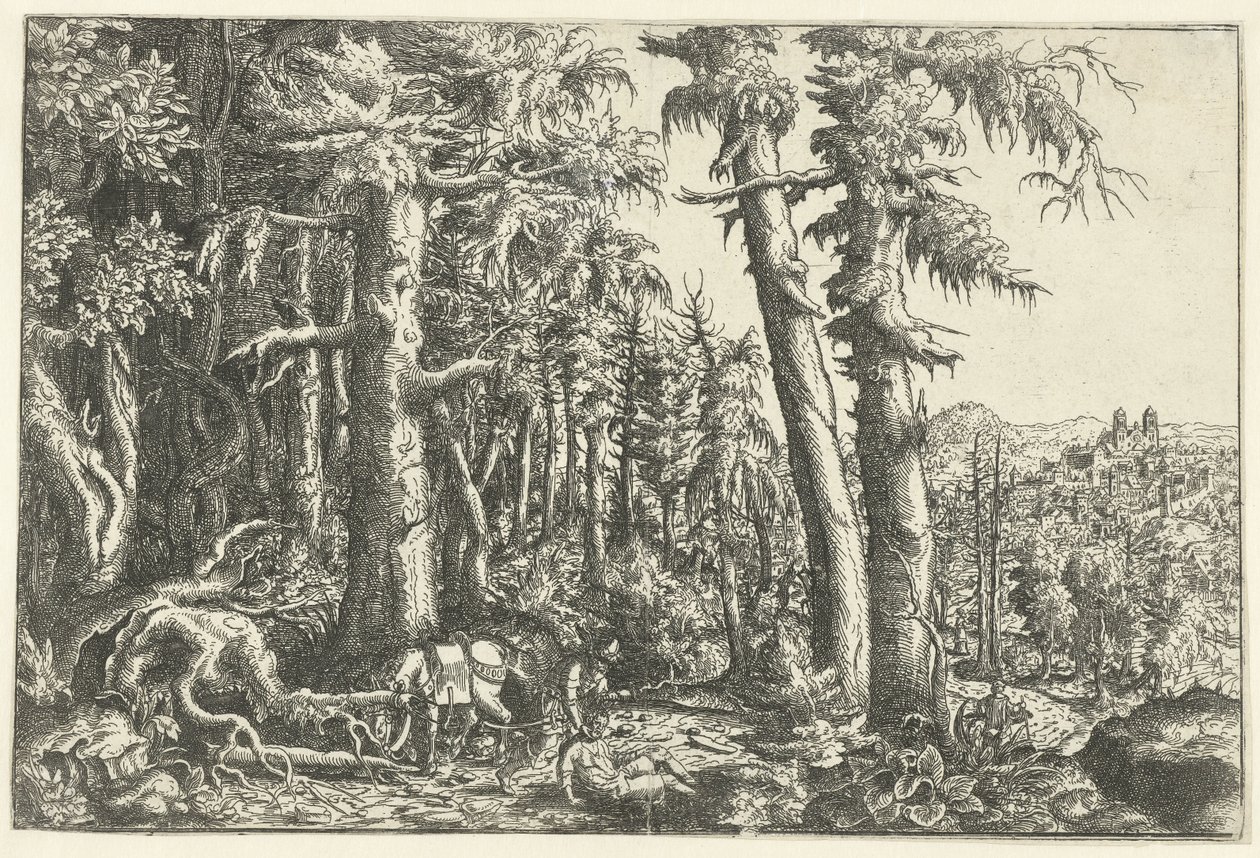 İyi Samaritan ile Manzara by Hans Lautensack