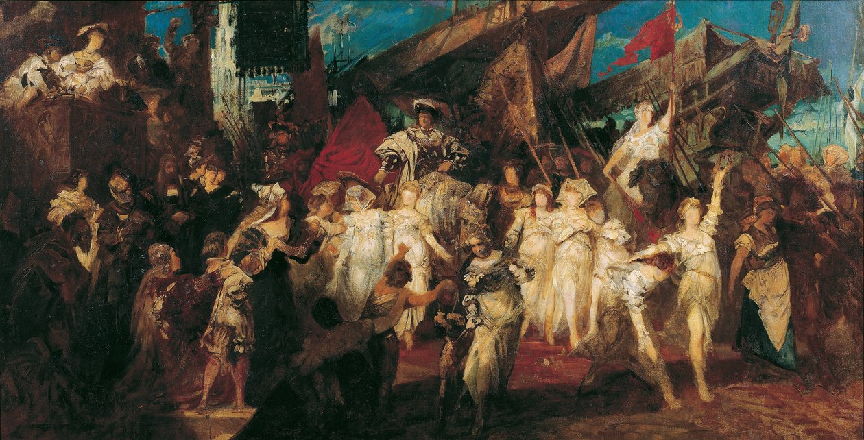 Charles V'nin Antwerp'e girişi by Hans Makart