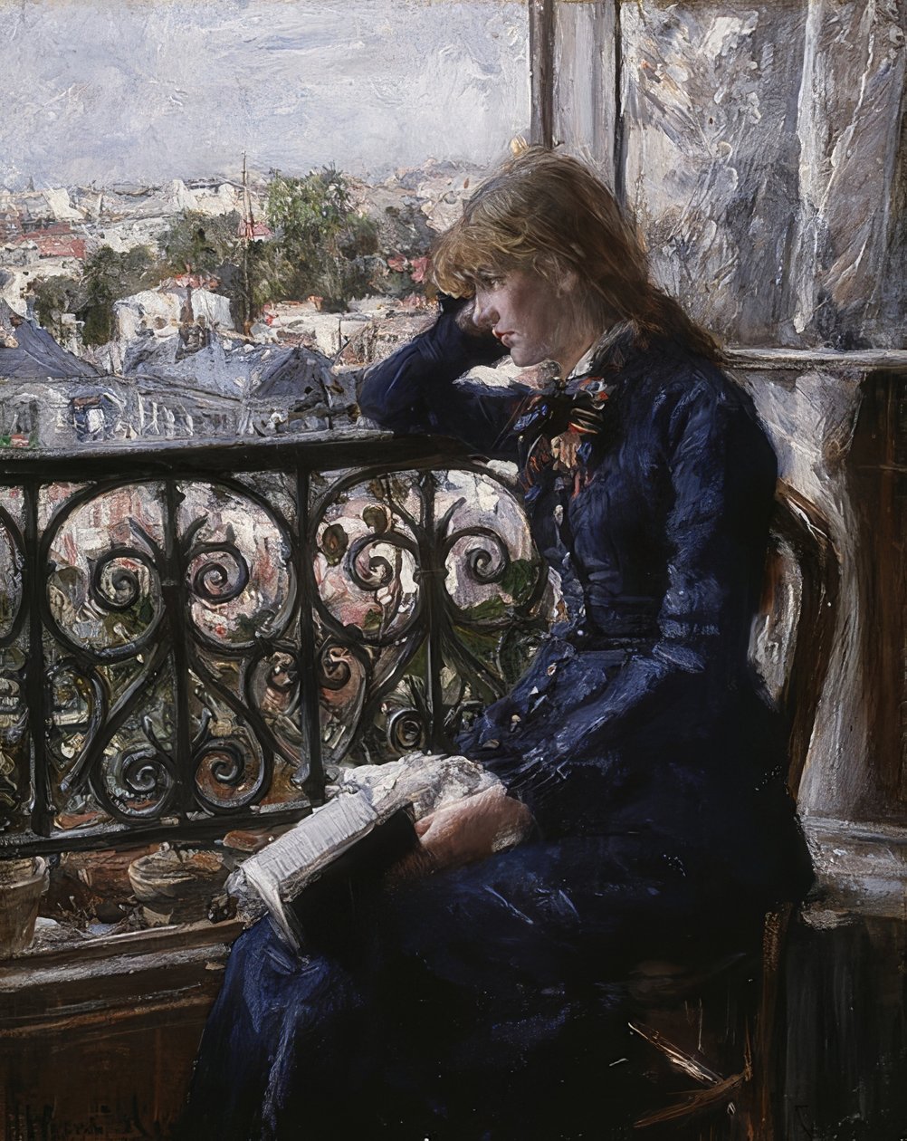 Pencerede. 1881 by Hans Olaf Heyerdahl