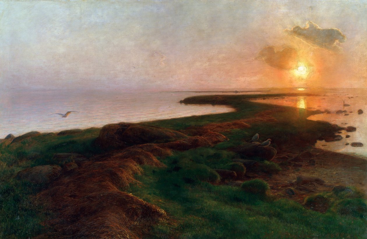 "Bir Lagünde Gün Batımı", 1897. by Hans Ole Brasen