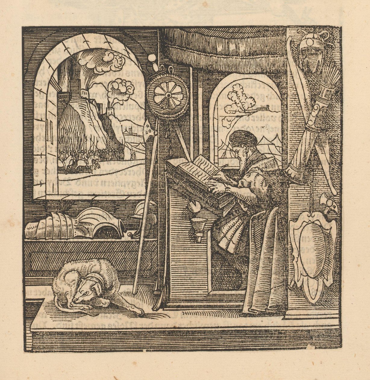 Adam bir yazı masasında by Hans Schäufelein (possibly)
