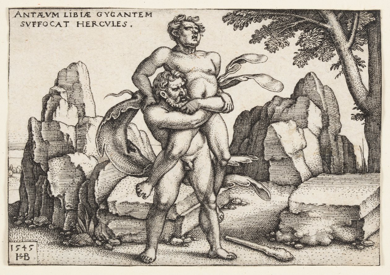 Herkül ve Anteus by Hans Sebald Beham