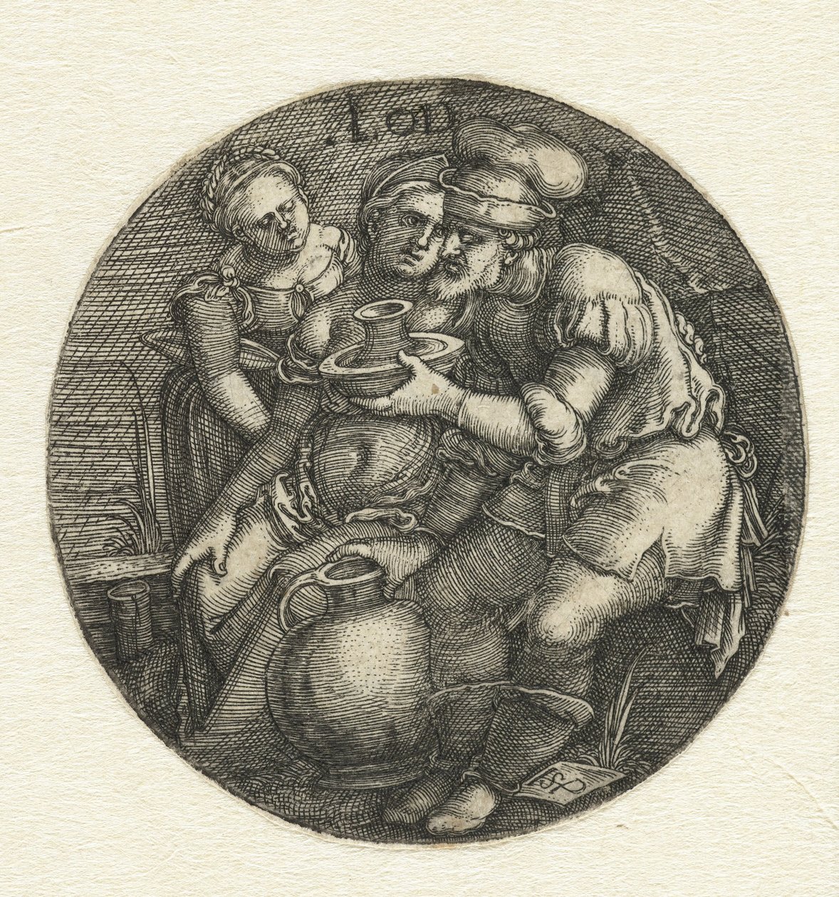 Lût ve kızları by Hans Sebald Beham