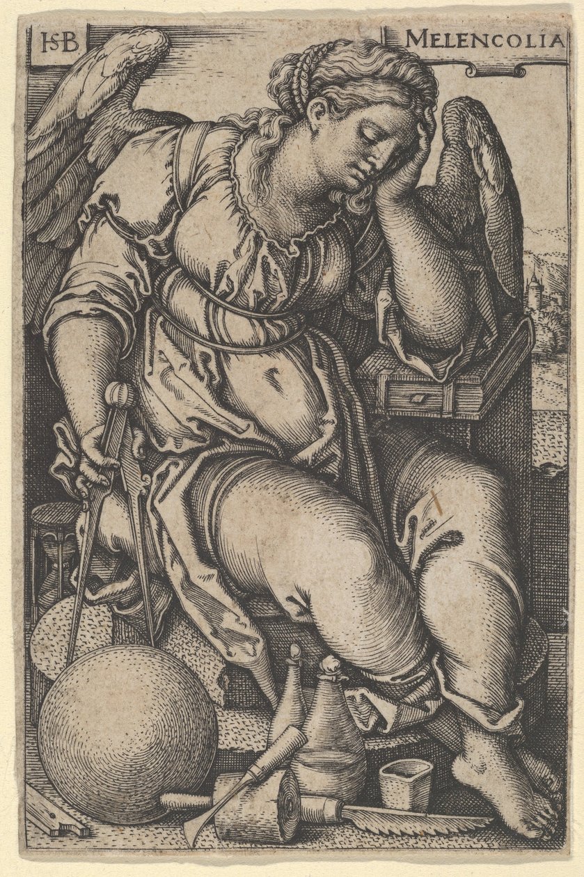 Melancholia, c.1500-50 (gravür) by Hans Sebald Beham