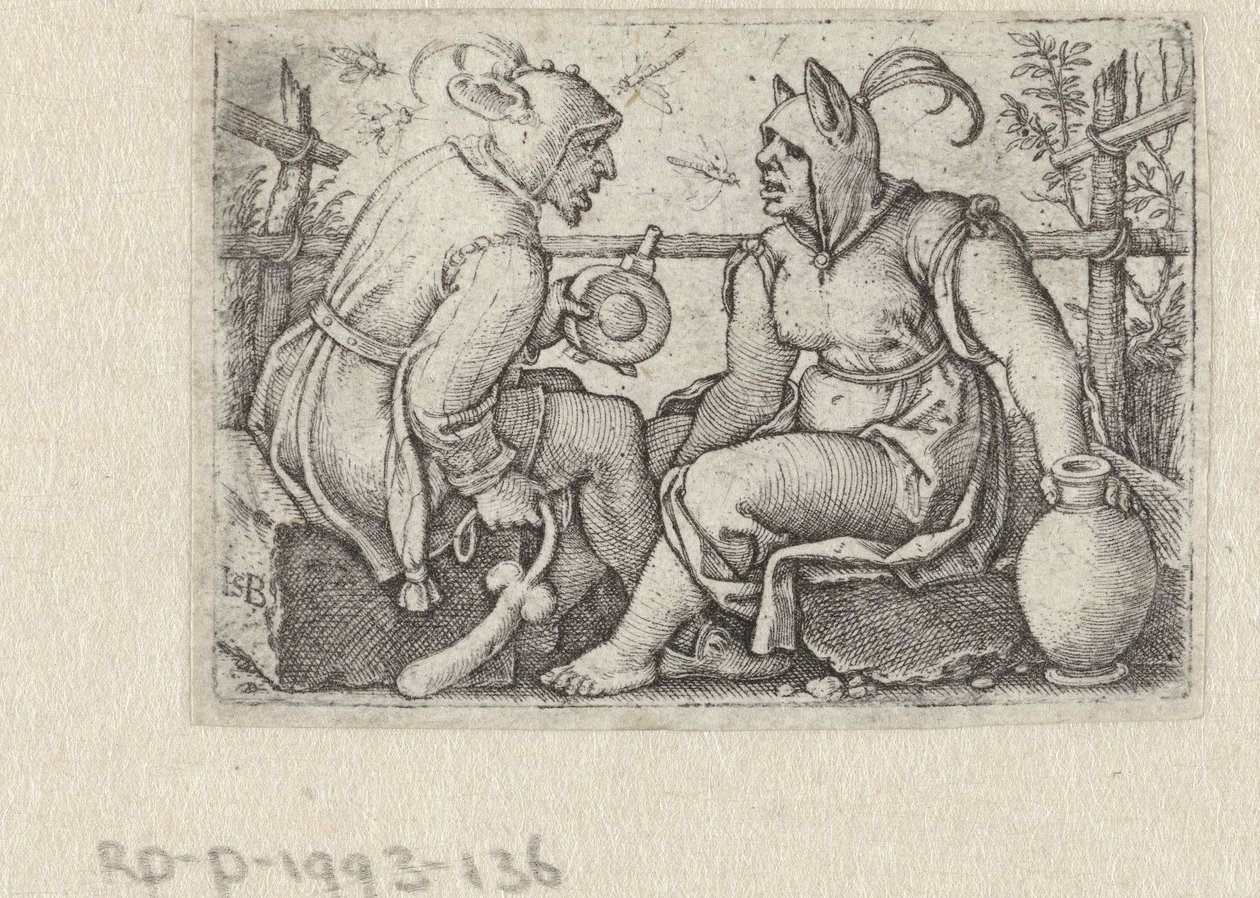 Fallus ve dişi nar ile soytarı by Hans Sebald Beham