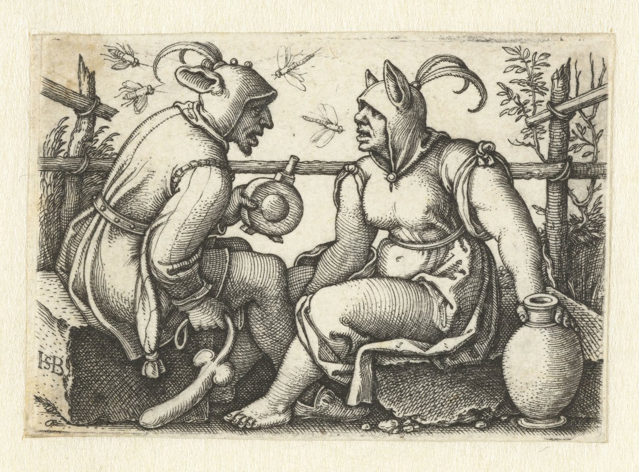 Fallus ve dişi nar ile soytarı by Hans Sebald Beham