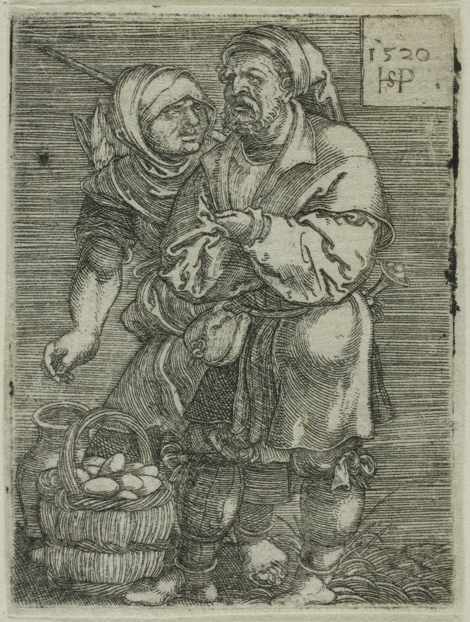 Köylü Çift Yumurta Satan by Hans Sebald Beham