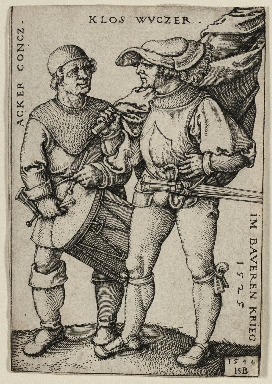 Standart Taşıyıcı ve Davulcu by Hans Sebald Beham