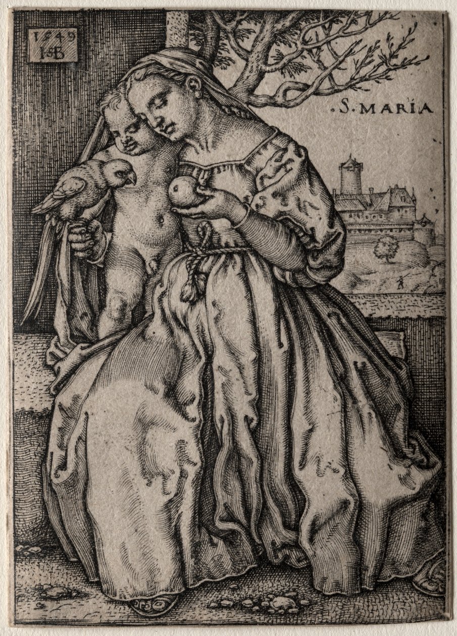Papağan ile Bakire by Hans Sebald Beham
