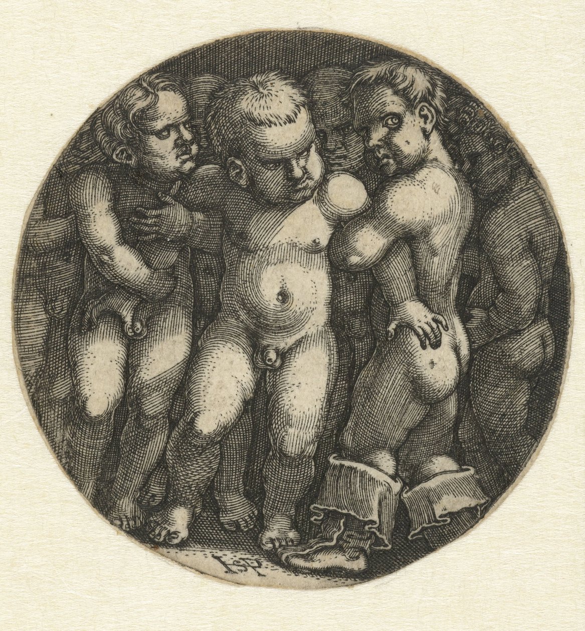 yedi çıplak erkek by Hans Sebald Beham
