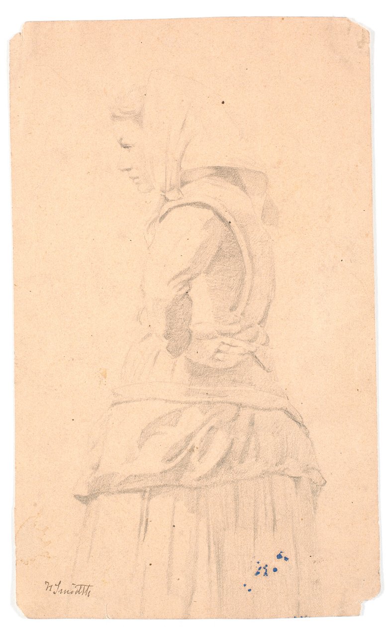 Ayakta köylü kız by Hans Smidth