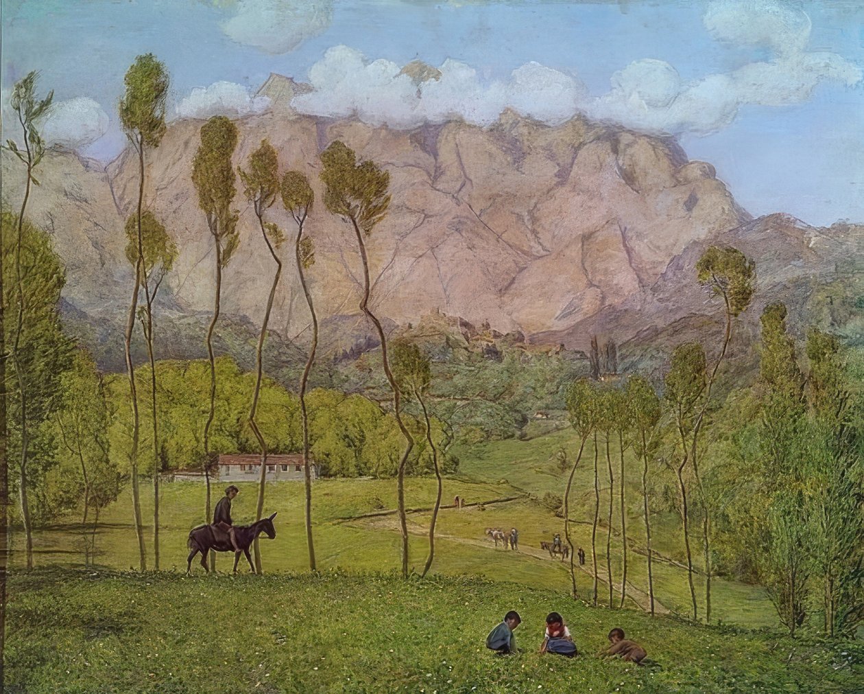 Carrara yakınlarındaki manzara. 1910 civarında by Hans Thoma