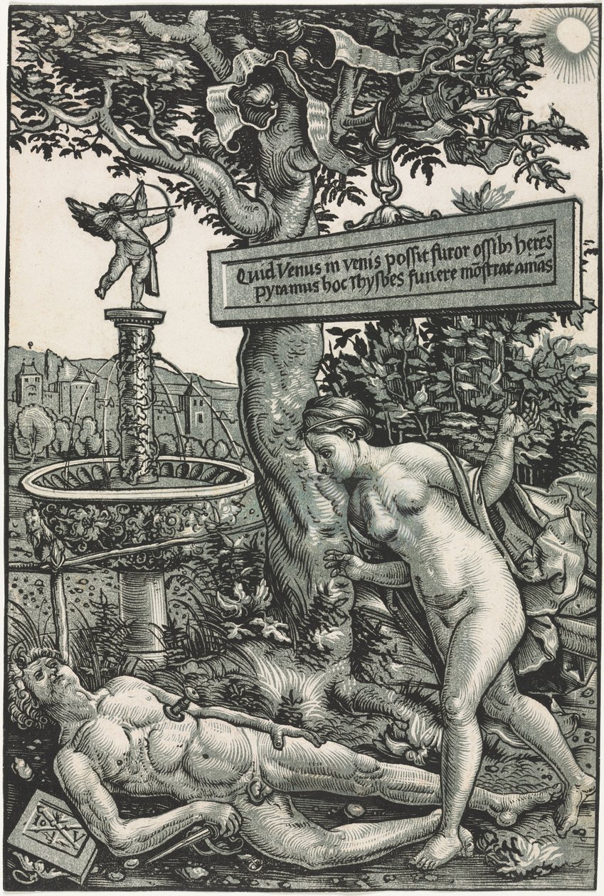Pyramus ve Thisbe, c. 1510. by Hans Wechtlin