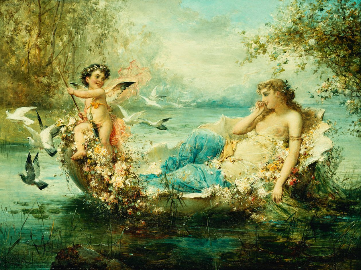Venüs ve Aşk Tanrısı by Hans Zatzka