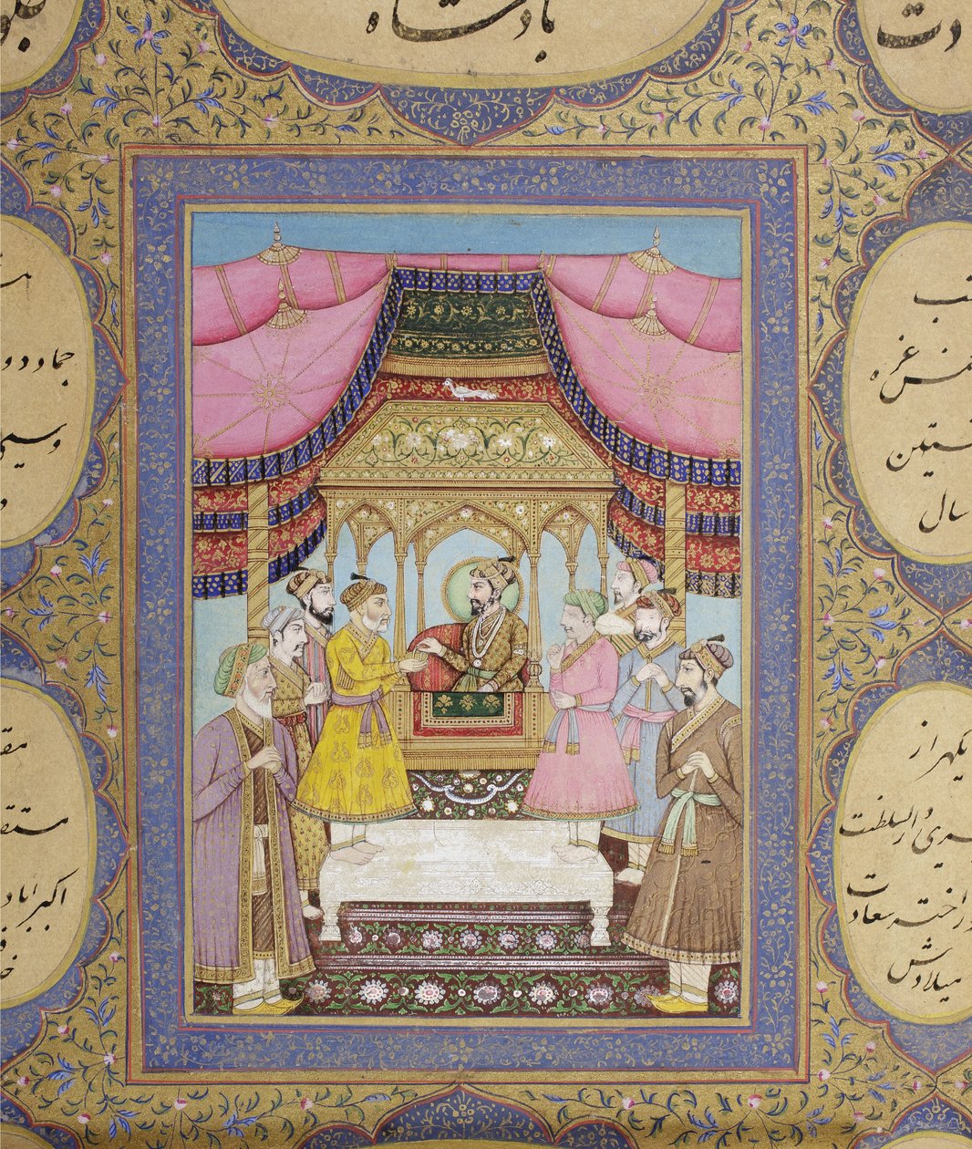 Babür hanedanı şecere albümü, 1855 (kağıt üzerinde opak wc ve altın) by Haqim Ahasan Ullah Khan