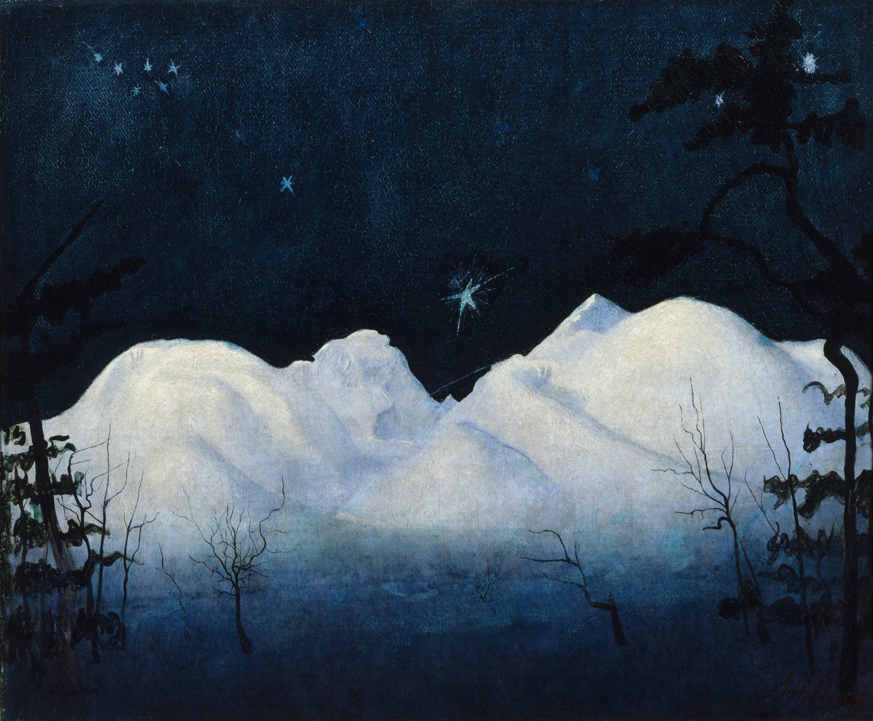Dağlarda kış geceleri by Harald Oscar Sohlberg