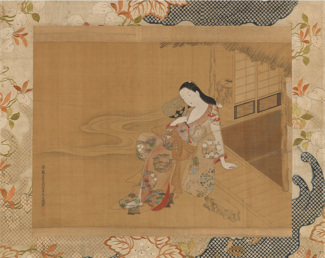 Nezaketçi Serin Bir Yaz Akşamının Keyfini Çıkarıyor, 1741. by Haritsu Ogawa