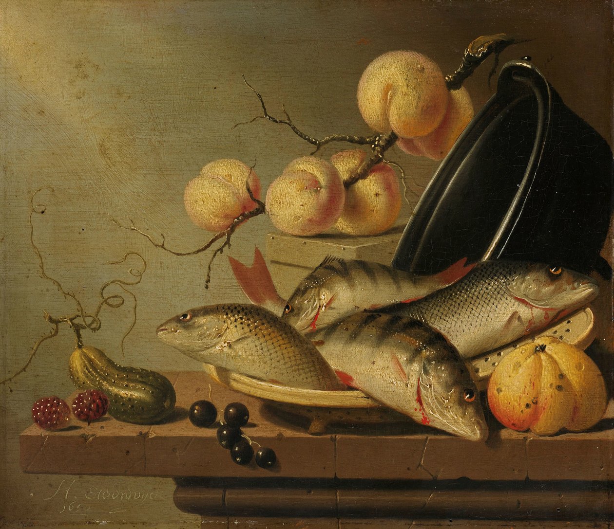 Balık ve Meyve ile Natürmort by Harmen Steenwijck