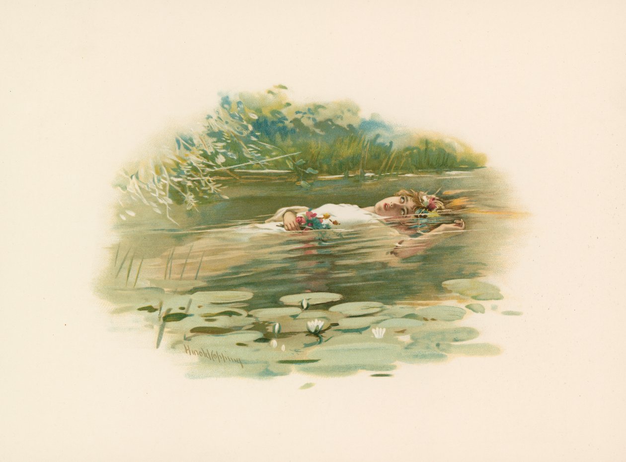 Ophelia, boğuldu by Harold Copping