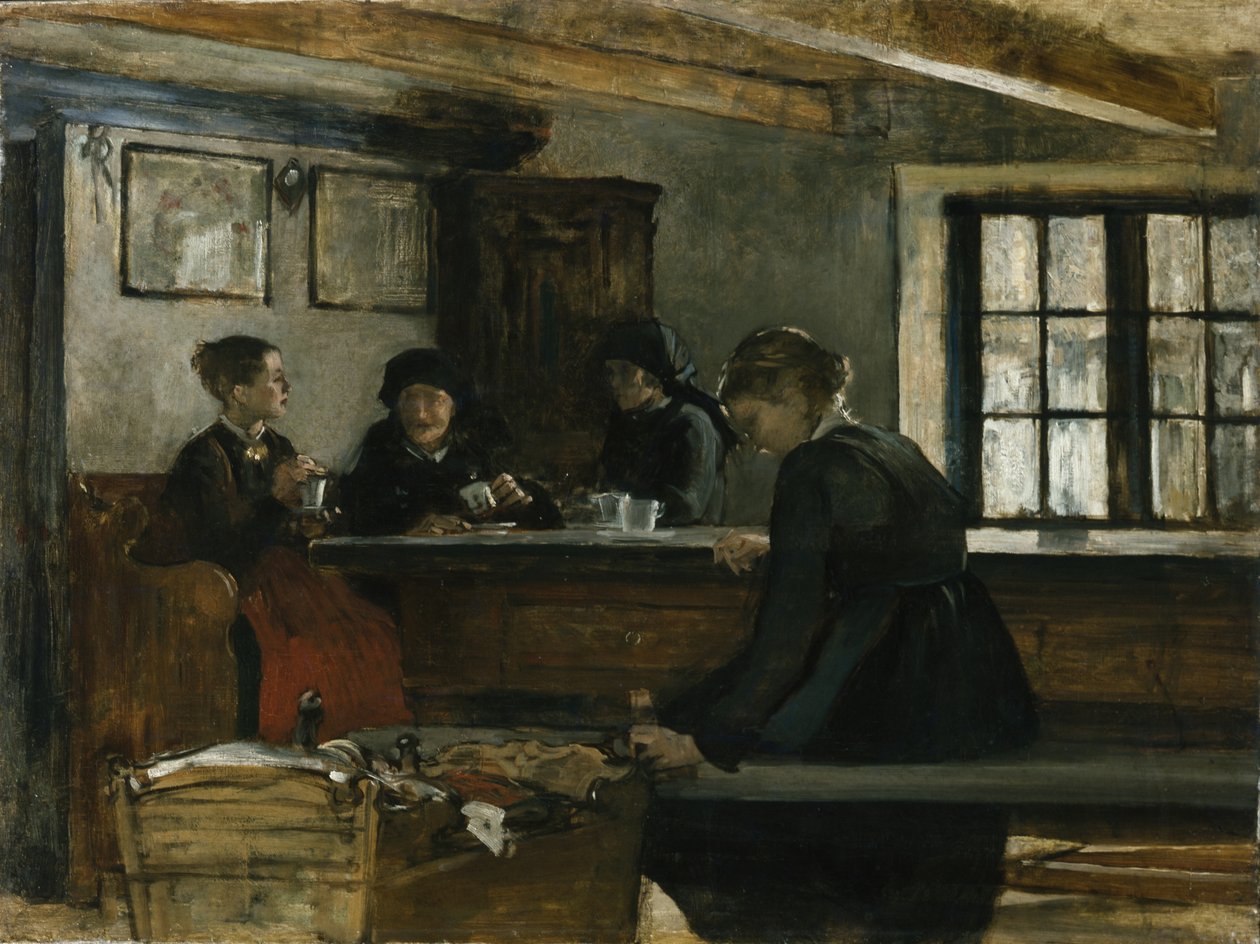 Çiftçi mutfağı (tuval üzerine yağlı boya) by Harriet Backer