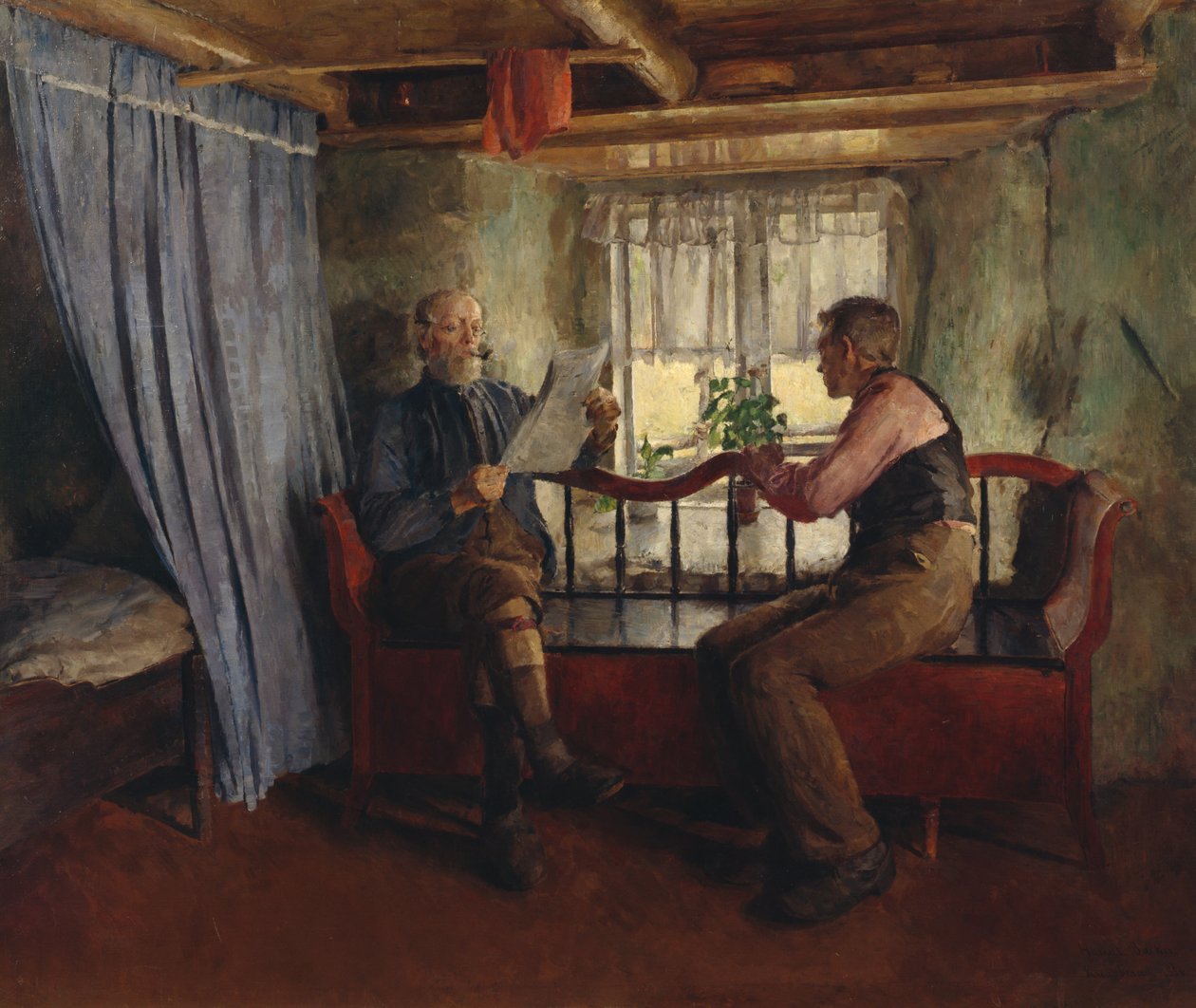 Bir çiftlik evinin oturma odasında by Harriet Backer