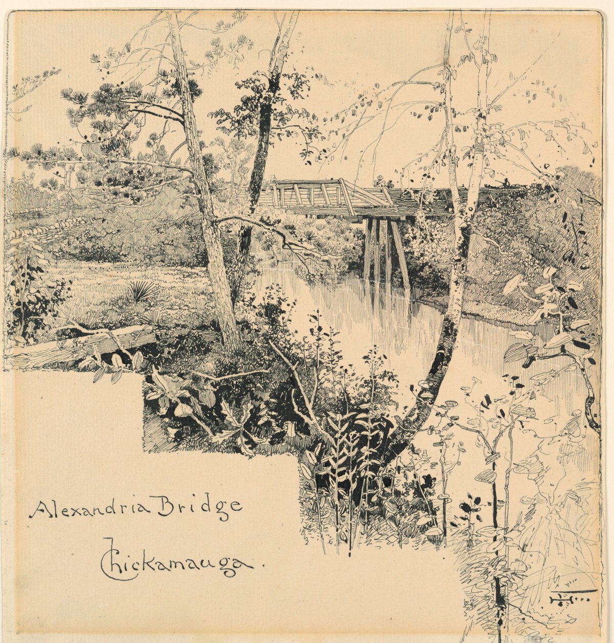 İskenderiye Köprüsü, Chickamauga by Harry Fenn