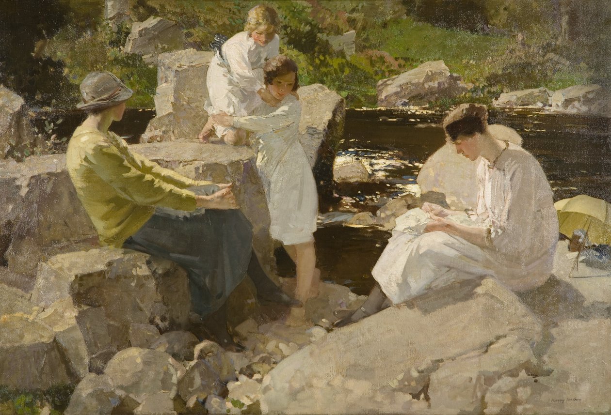 Tatiller, c.1920 (tuval üzerine yağlı boya) by Harry Watson