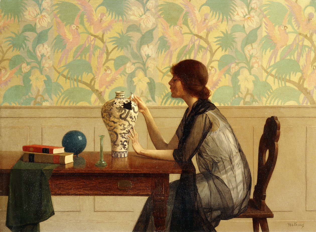 Kırık Vazo (tuval üzerine yağlı boya) by Harry Wilson Watrous