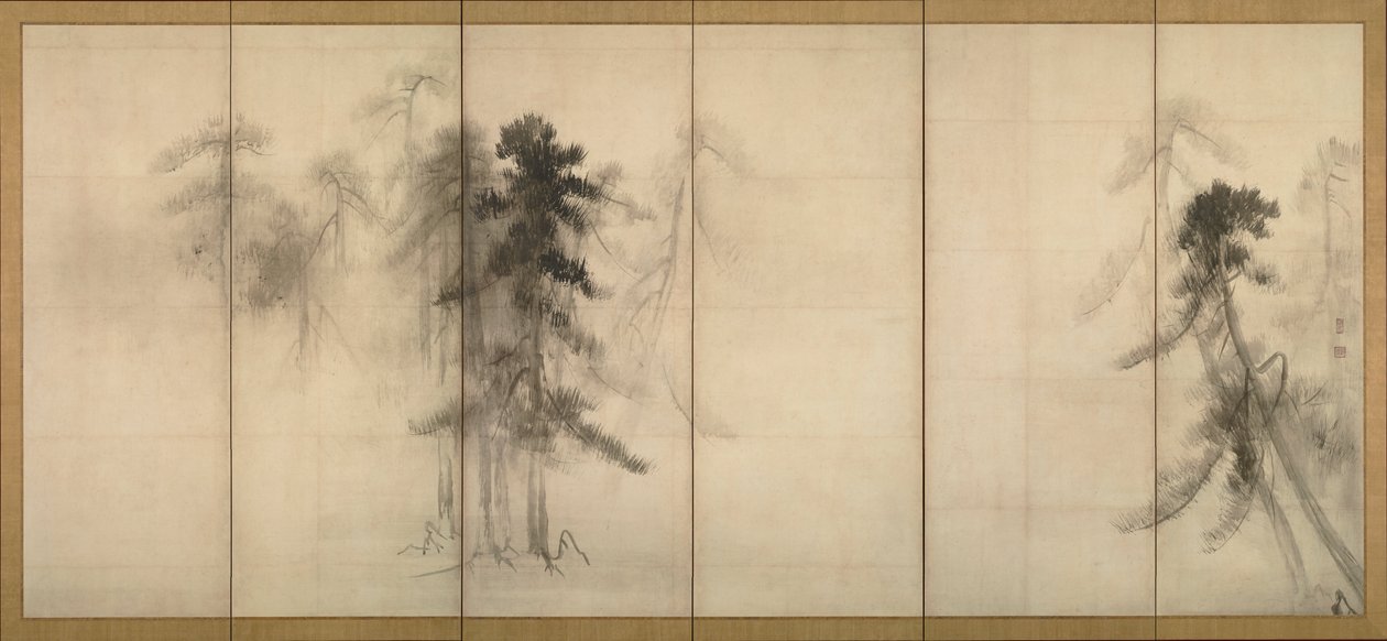 Çam ağaçları by Hasegawa Tohaku