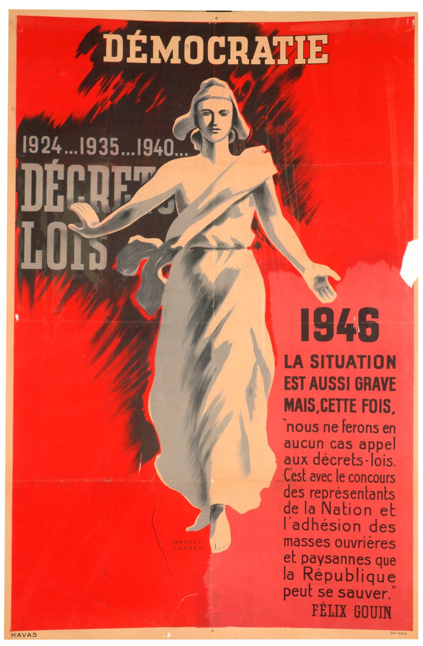 Fransız demokrasi yanlısı afiş, 1946 by Havas
